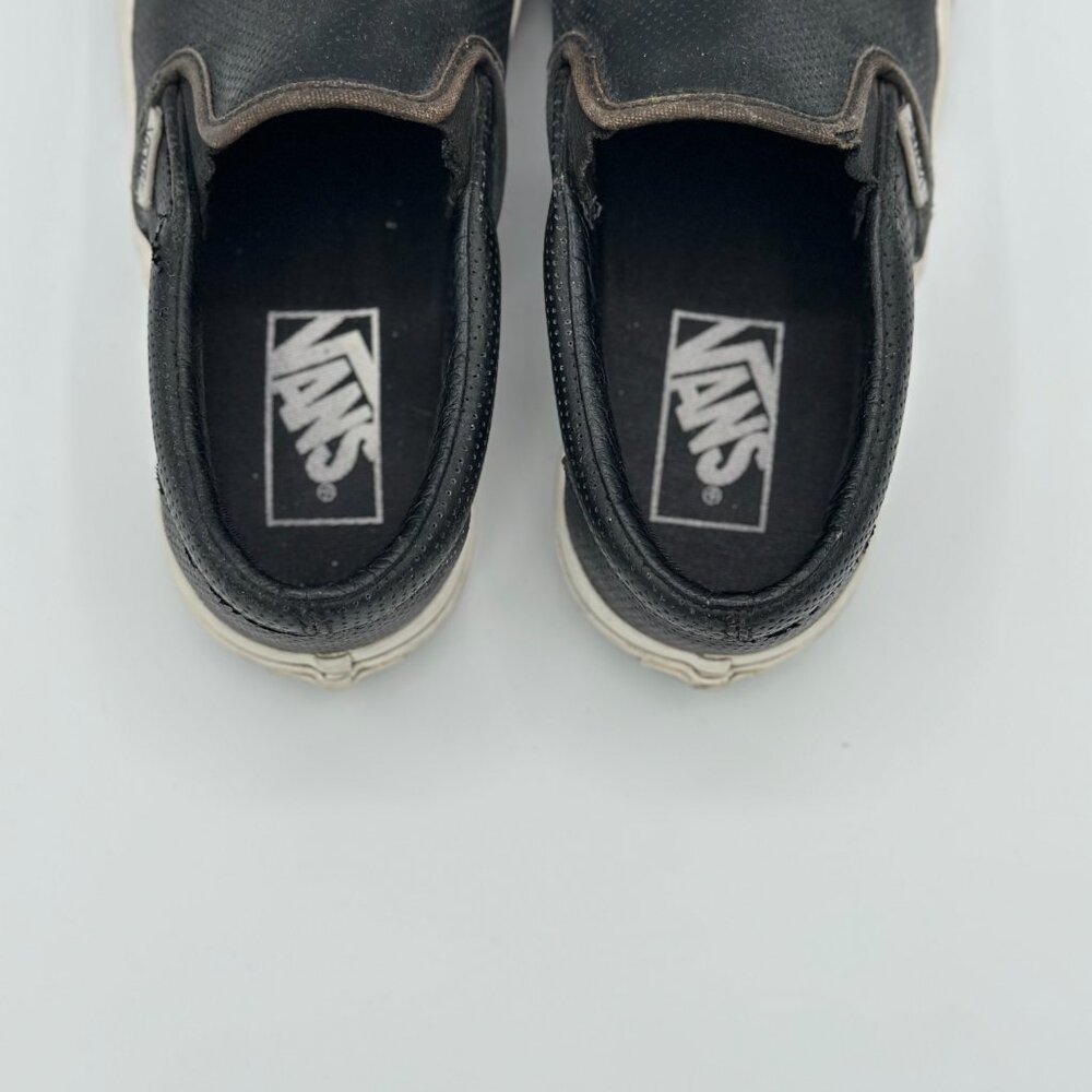 Vans Classic Slip-On – Black Perforated Leather – Women’s Size 5.5 - Picture 5 of 7